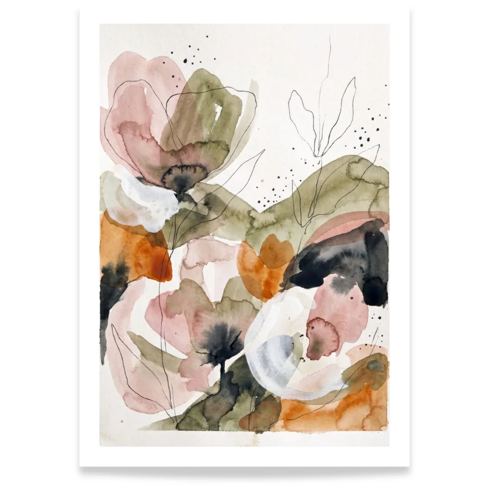Abstract Floral Harmony – akvarellplakat
