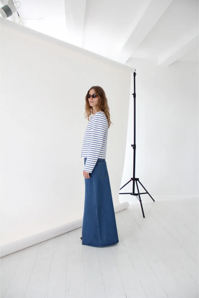 Stacy Jacket - White/Blue Stripes - Bilde 3