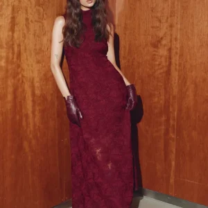 Flower Mesh Maxi Dress – Zinfandel