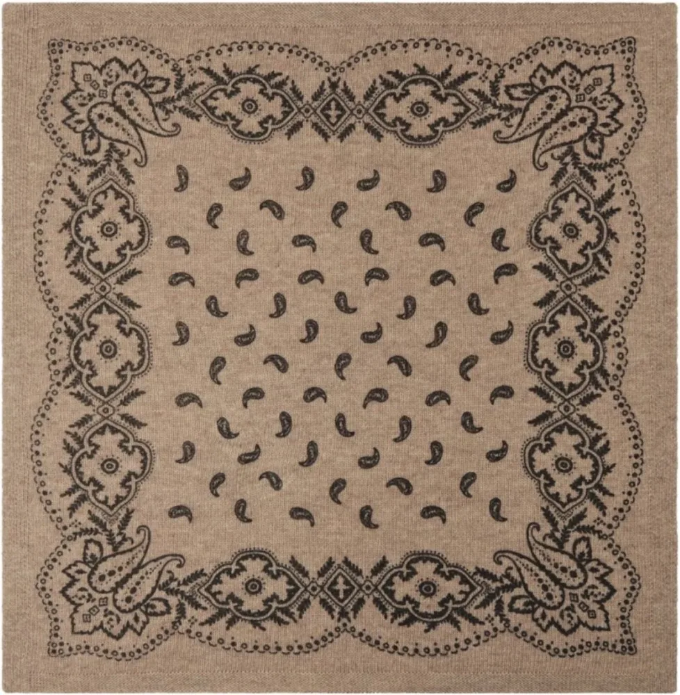 Adelina Paisley Knit Scarf - Beige Melange - Bilde 2