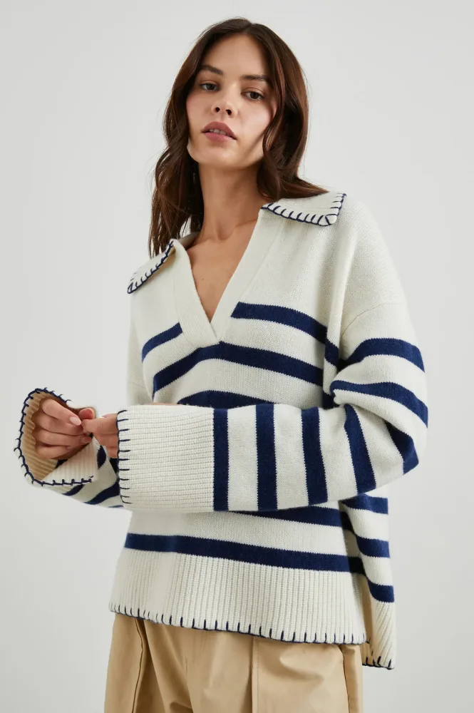 Athena - Ivory Navy Stripe - Bilde 2