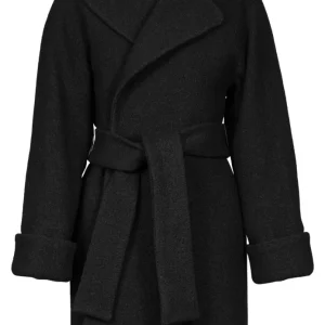 Wool Coat Mid – Black