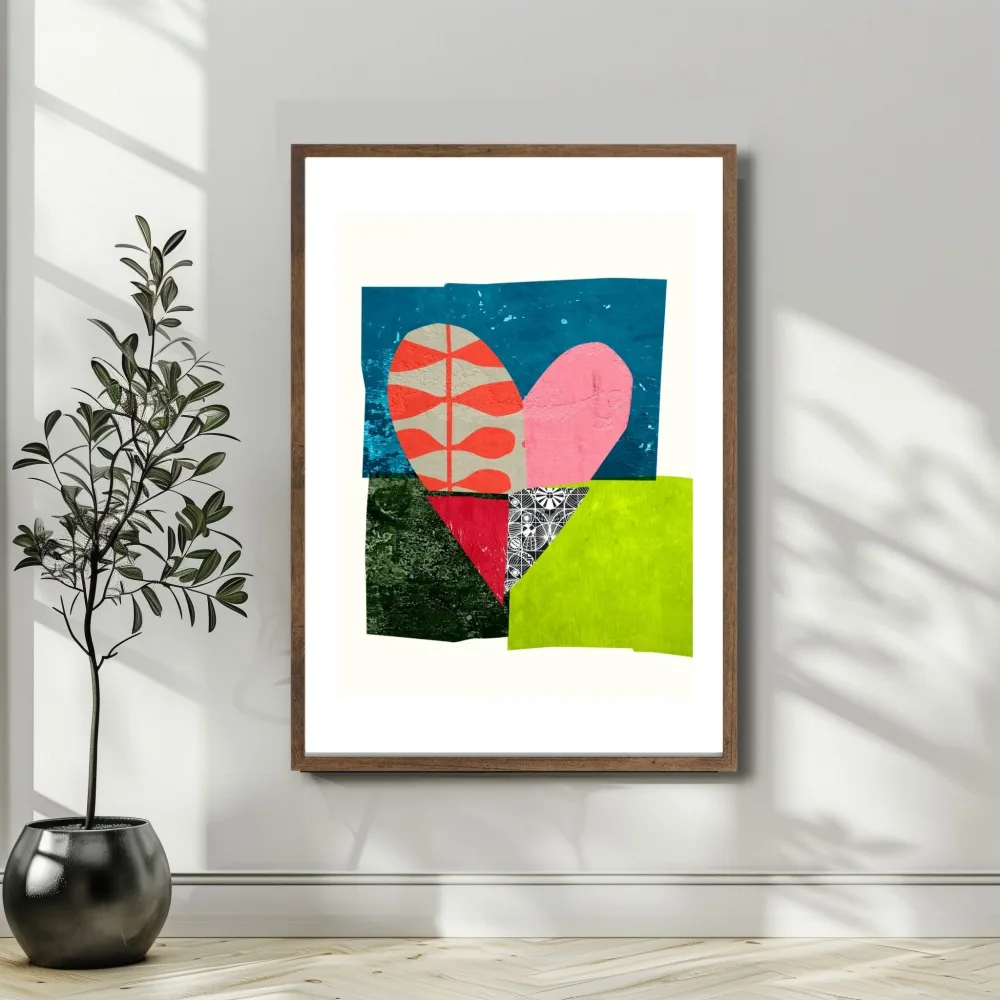 COLORFUL HEART COLLAGE No3 – ABSTRAKT KUNSTPLAKAT - Bilde 3