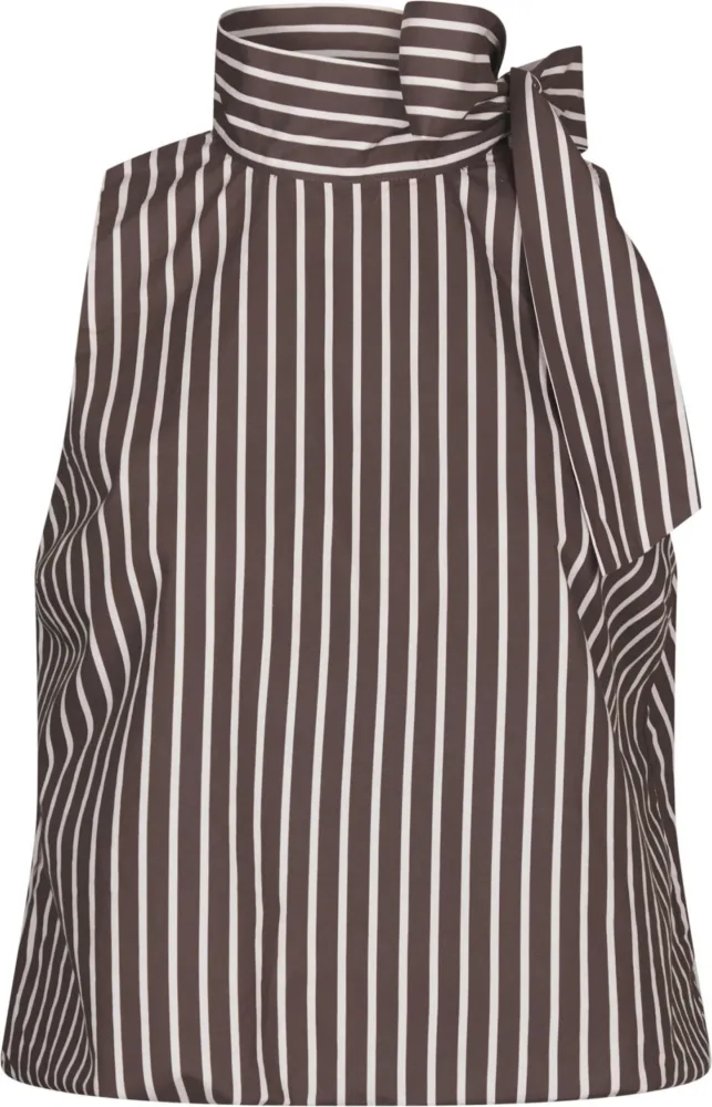 Veda Wide Stripe Top - Dark Brown - Bilde 3