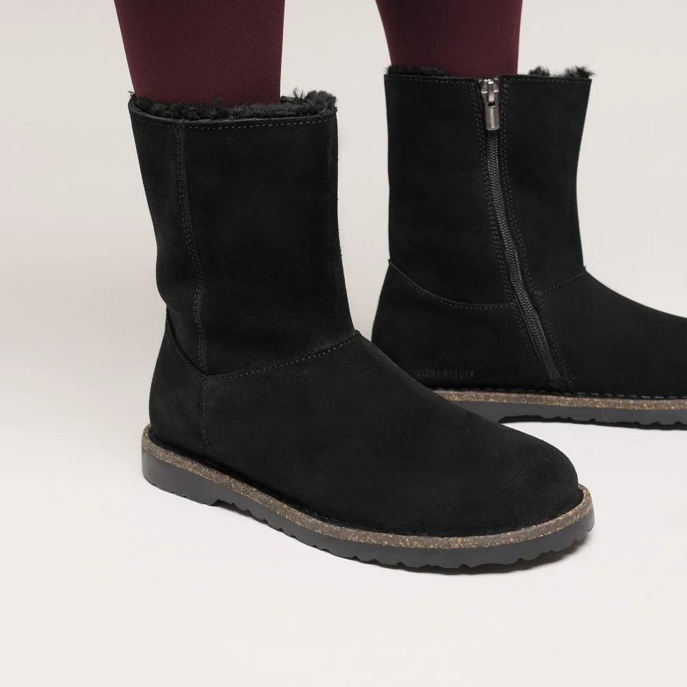 Uppsala Zip Shearling Suede Leather Narrow - Black - Bilde 2