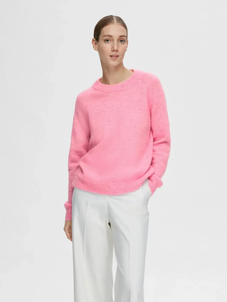 Lulu Ls Knit O-Neck - Moonlite Mauve Melange - Bilde 2
