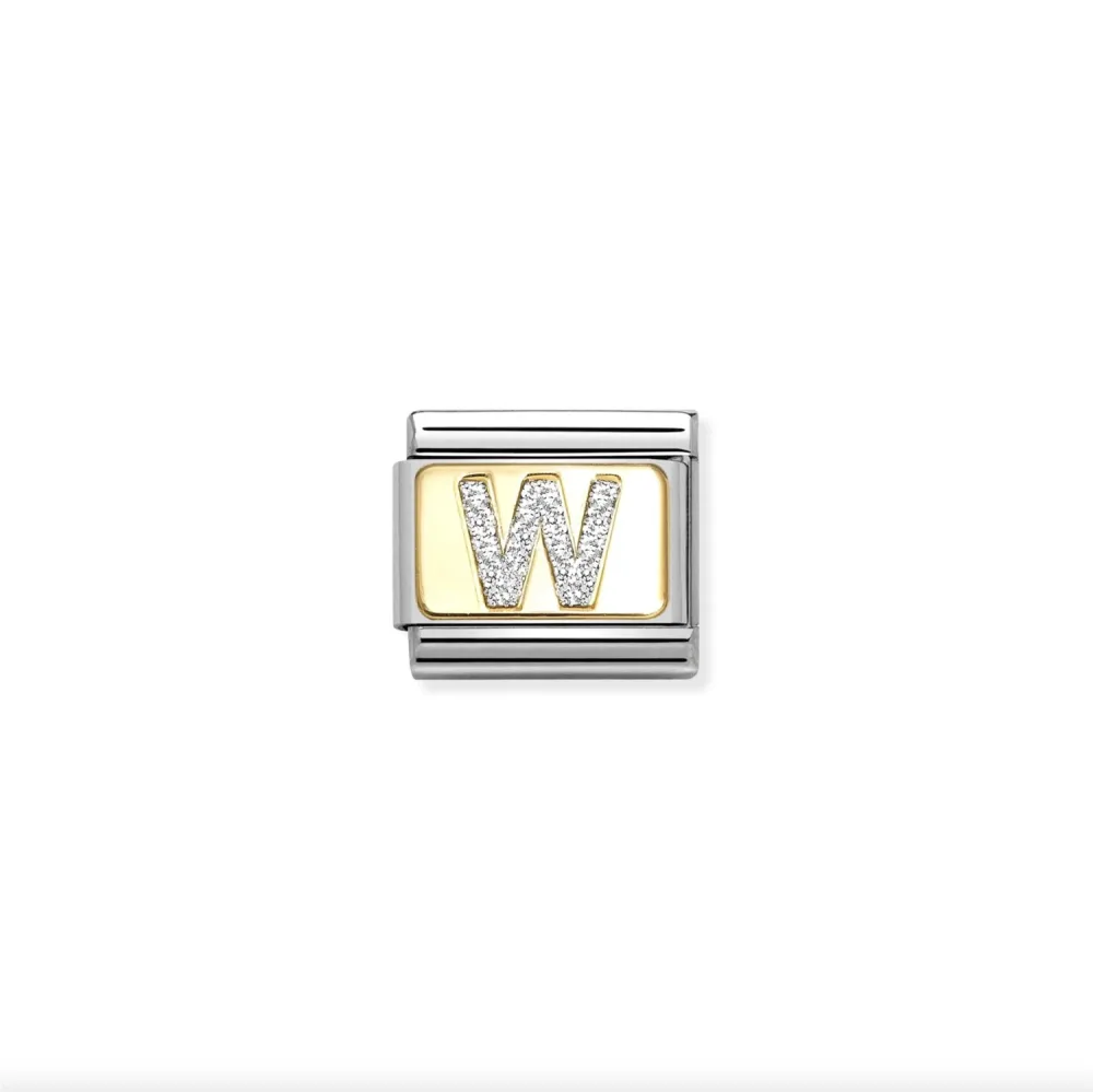 Nomination – Link GLITTER LETTER 18k Gold W