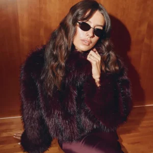 Faux Fur Crop Jacket – Zinfandel