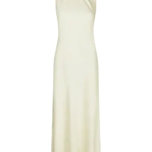 Fiona Pattern Satin Dress – Light Yellow