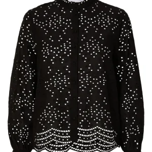 Tatiana L/S Embr Shirt – Black