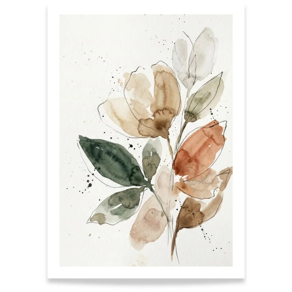 Soft Botanical Bloom – akvarellplakat Soft Botanical Bloom – akvarellplakat