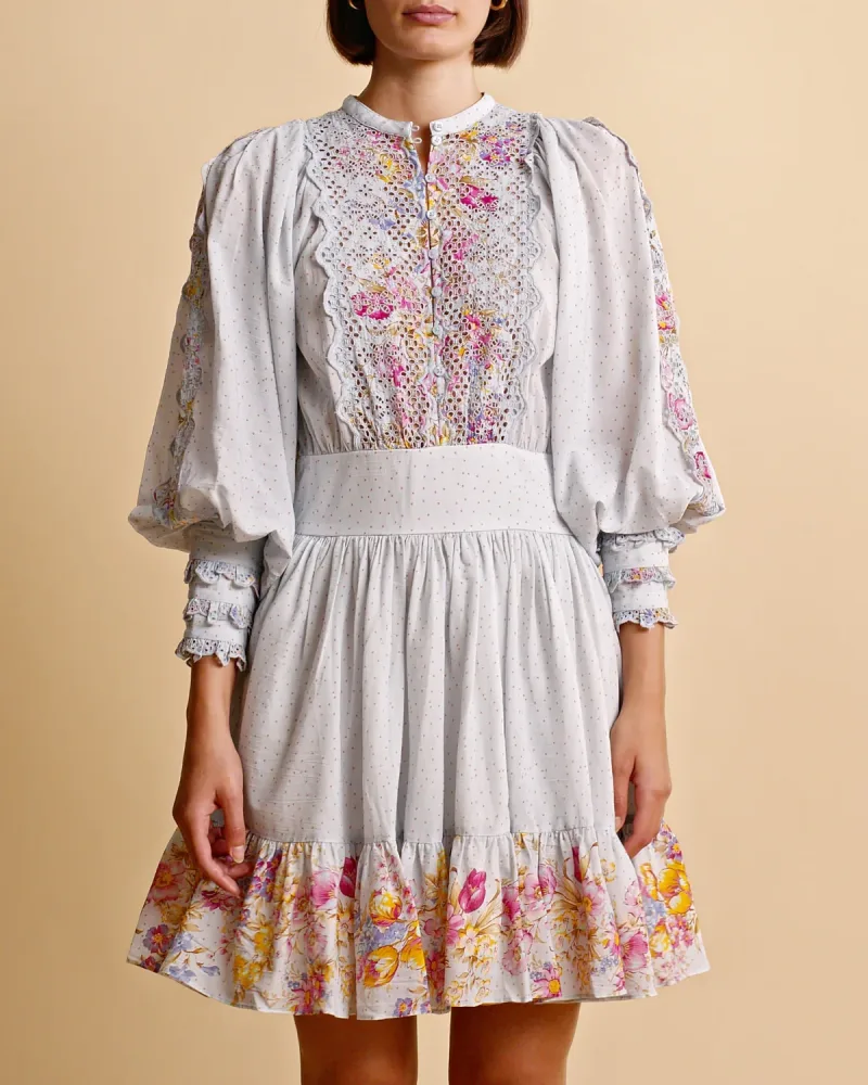 Cotton Slub Mini Dress - Flower Market - Bilde 2
