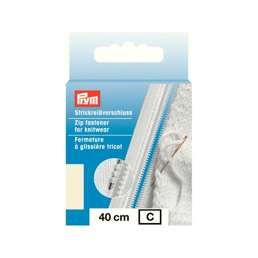 Prym Glidelås Strikk - 40cm - Naturhvit