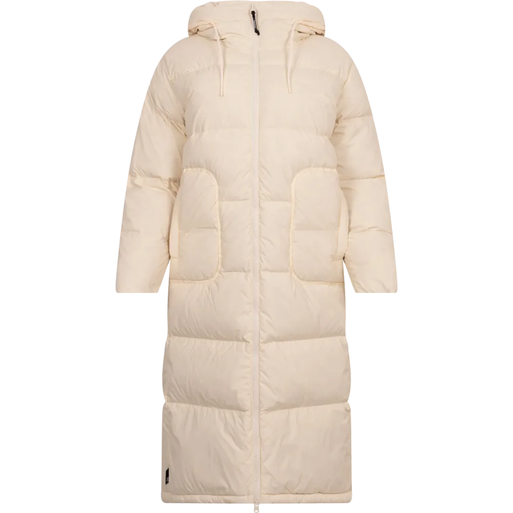 Recycled Down Long Puffer Jacket - White Smoke