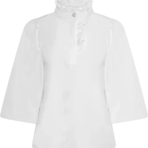Ella Blouse – Sugar White Poplin