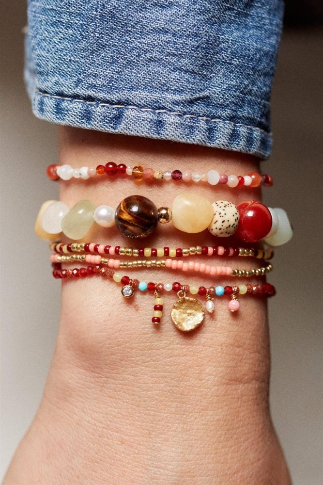 ANNI LU - Maroon Harmony Bracelet - Gold - Bilde 2
