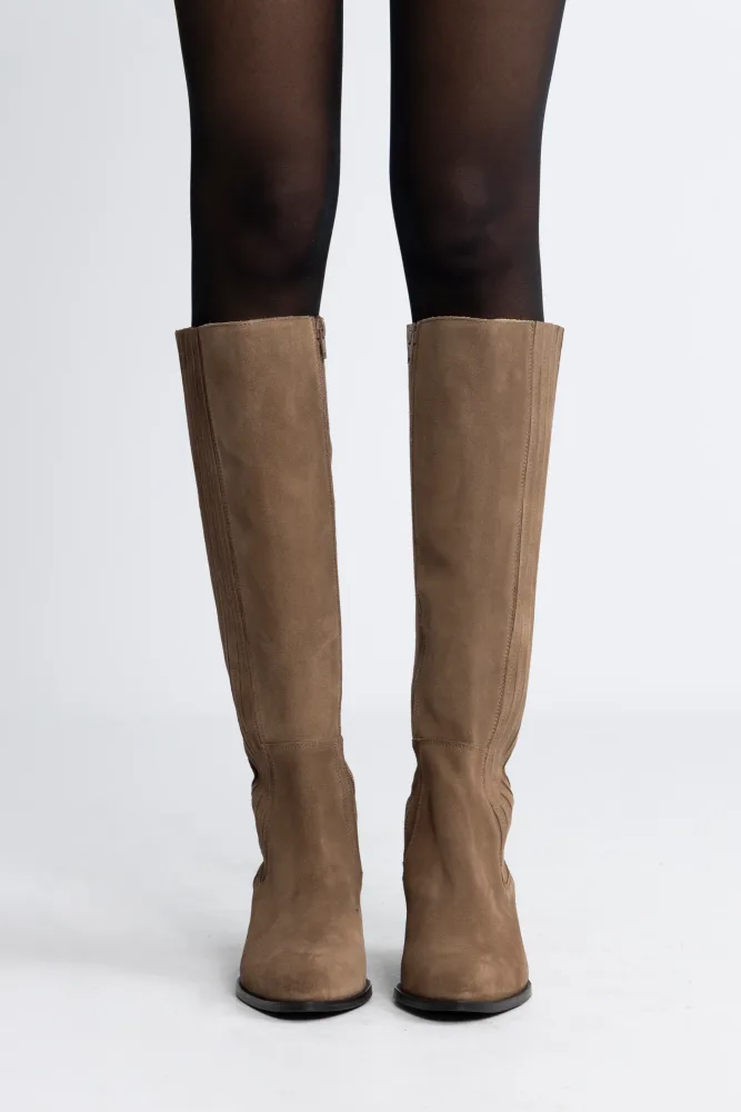 Biacarol Chelsea Knee High Boot Oily Suede - Sand - Bilde 3