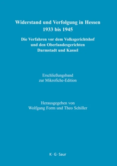 Erschließungsband zur Mikrofiche-Edition