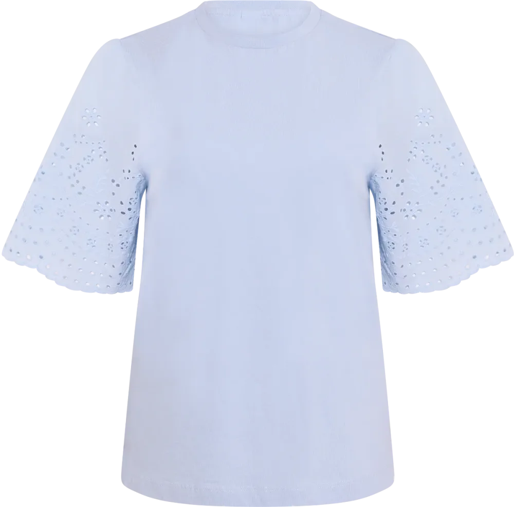 Yaslex Ss Top W. Emb Sleeves - Skyway