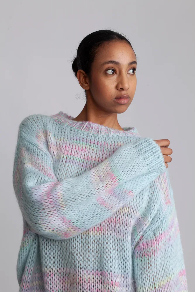 Shilo L/S Knit Jumper - Blue/Pink Rainbow - Bilde 2