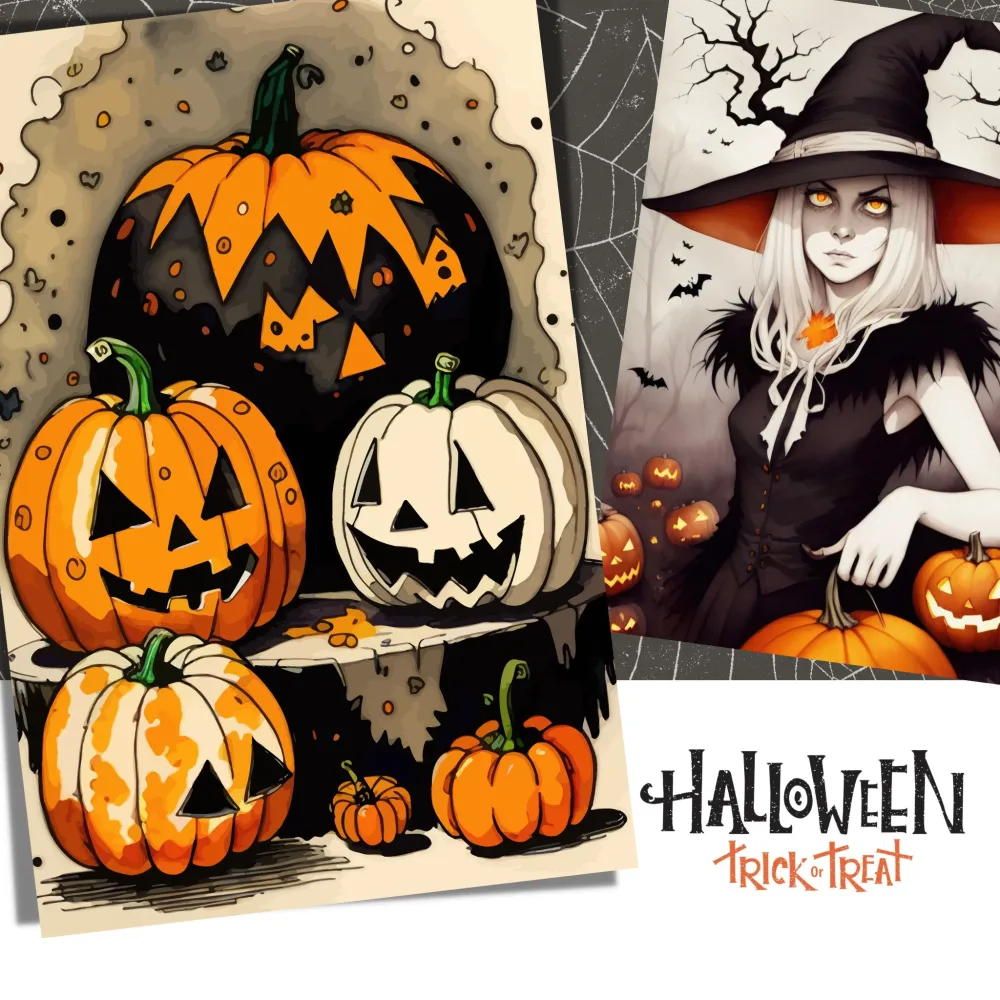 CREEPY & COOL HALLOWEEN KORT No1 – PAKKE MED 10 MOTIV CREEPY & COOL HALLOWEEN KORT No1 – PAKKE MED 10 MOTIV