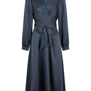 Rimini Heavy Sateen Dress – Midnight Blue