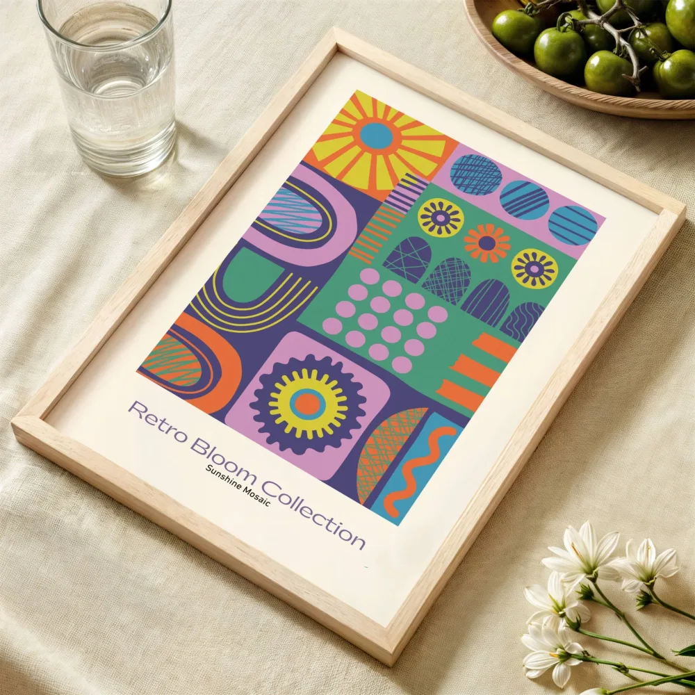 Sunshine Mosaic – Retro geometrisk plakat - Bilde 3
