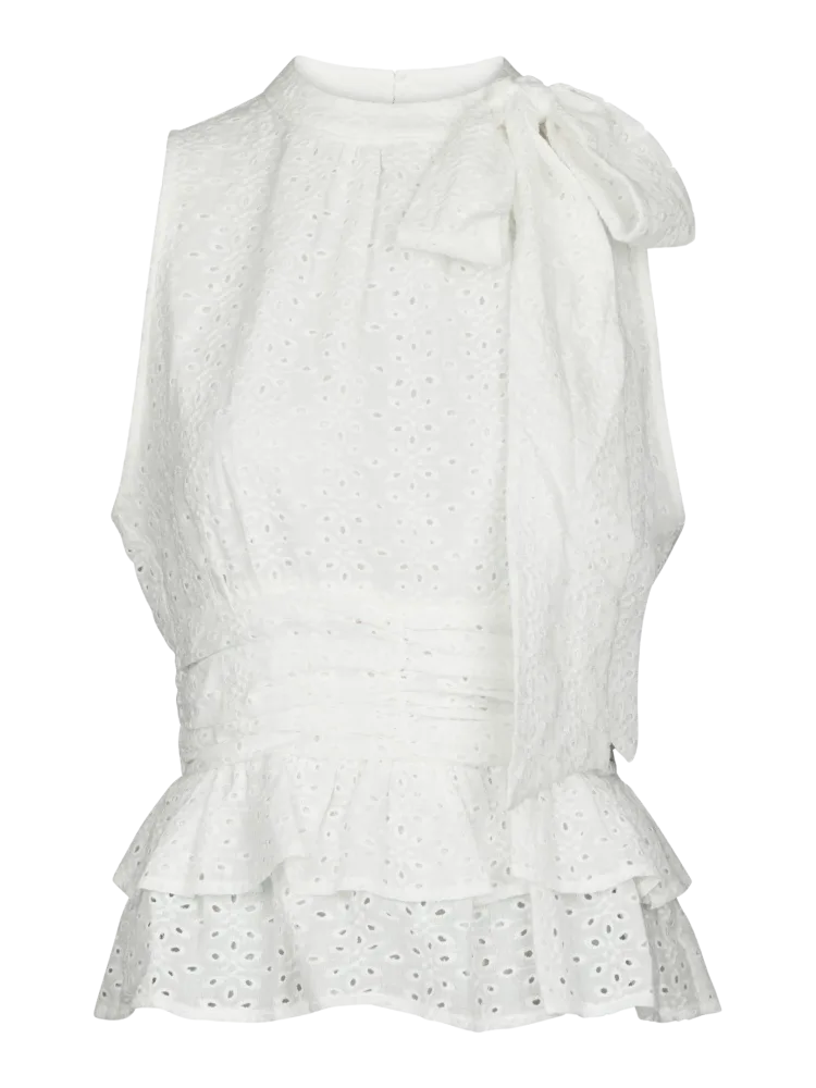 Ansol Emb Top - Off White