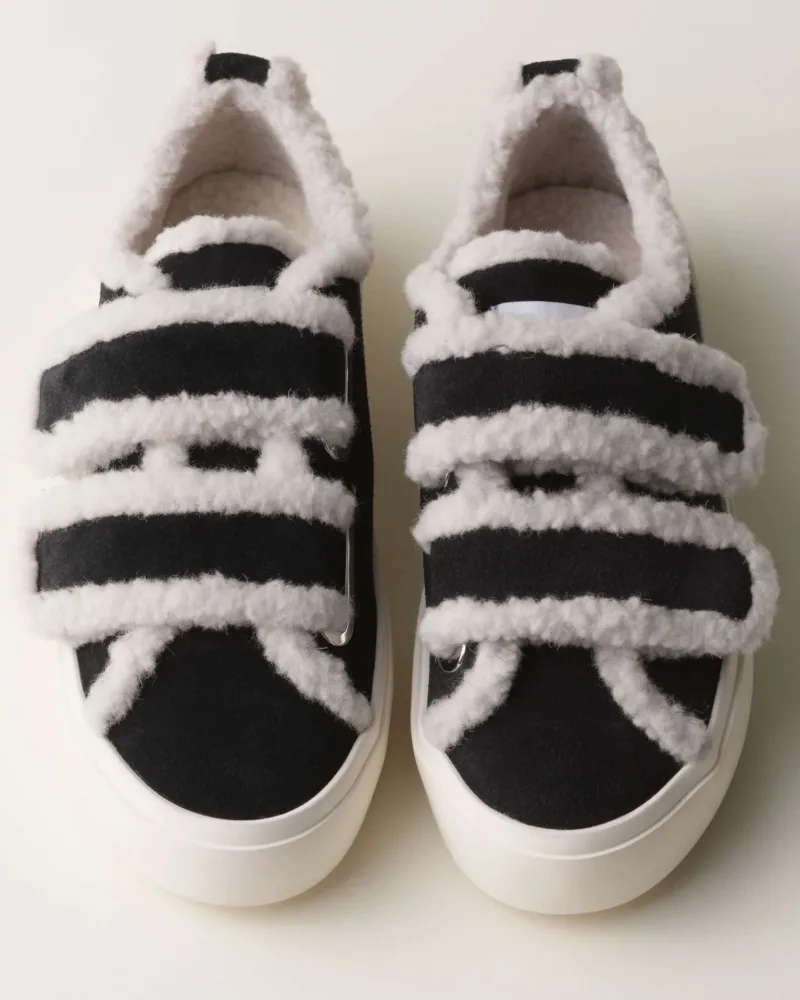 Shearling Low Velcro - Black - Bilde 2