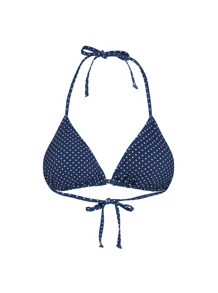 Polka Dot Bel Bikini Top - Navy Blue