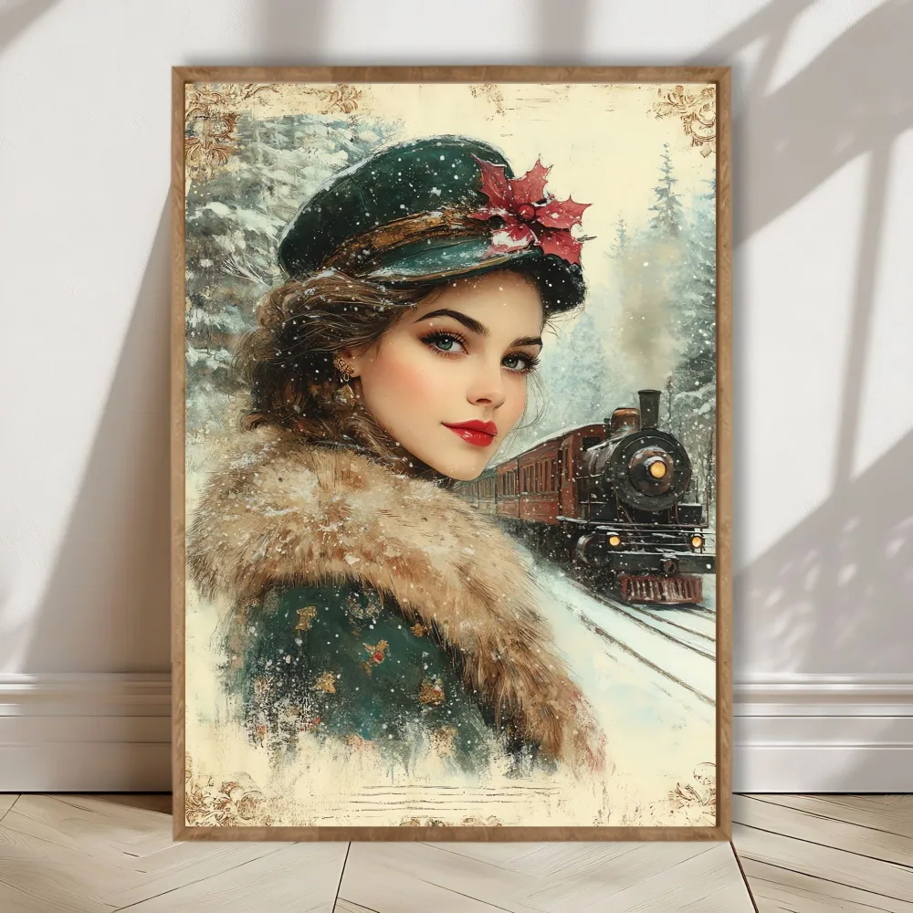 VINTERREISE I NOSTALGISK STIL – VINTAGE KUNSTPLAKAT OG LERRET - Bilde 3
