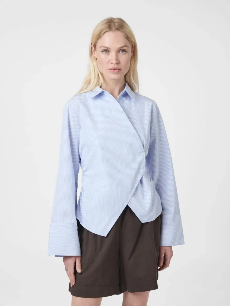 Fenli Striped Shirt - Light Blue Stripe - Bilde 2