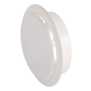 TALLERKENVENTIL FLEXIT RUND TVR PLAST Ø125MM HVIT