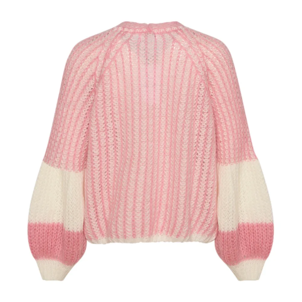 Liana Knit Cardigan - White/Rose - Bilde 3
