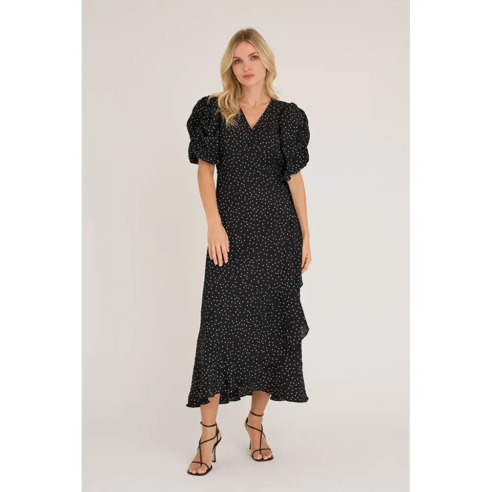 Sinda Dot Dress - Black/White - Bilde 2