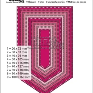 Crealies vimpel dies – Crea-Nest-Lies XXL Stansen No. 99 banner with small circles