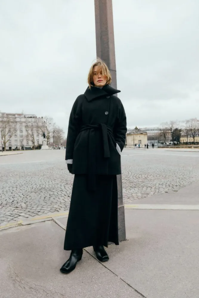 YunahIW Collar Coat - Black - Bilde 2