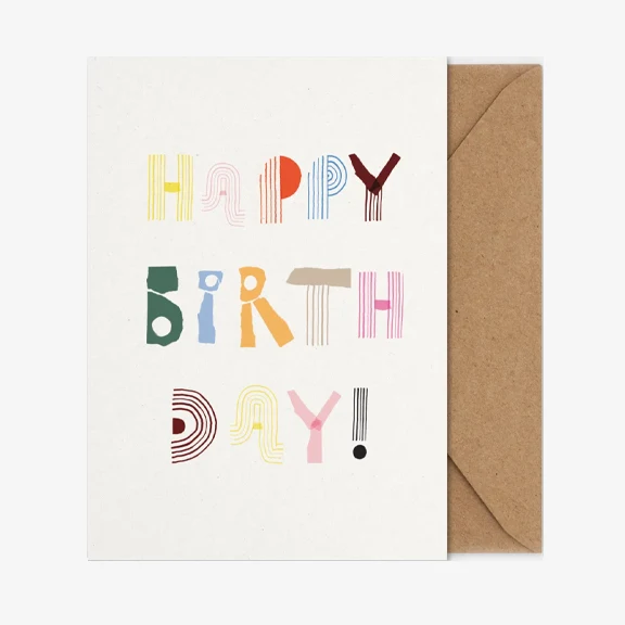 Kort Dobbel Happy Birthday A5 - By Paper Collective