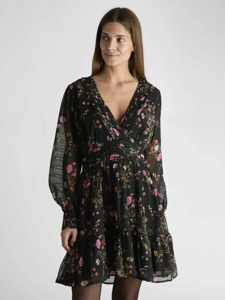 Sahra Flower Print Dress - Black - Bilde 2