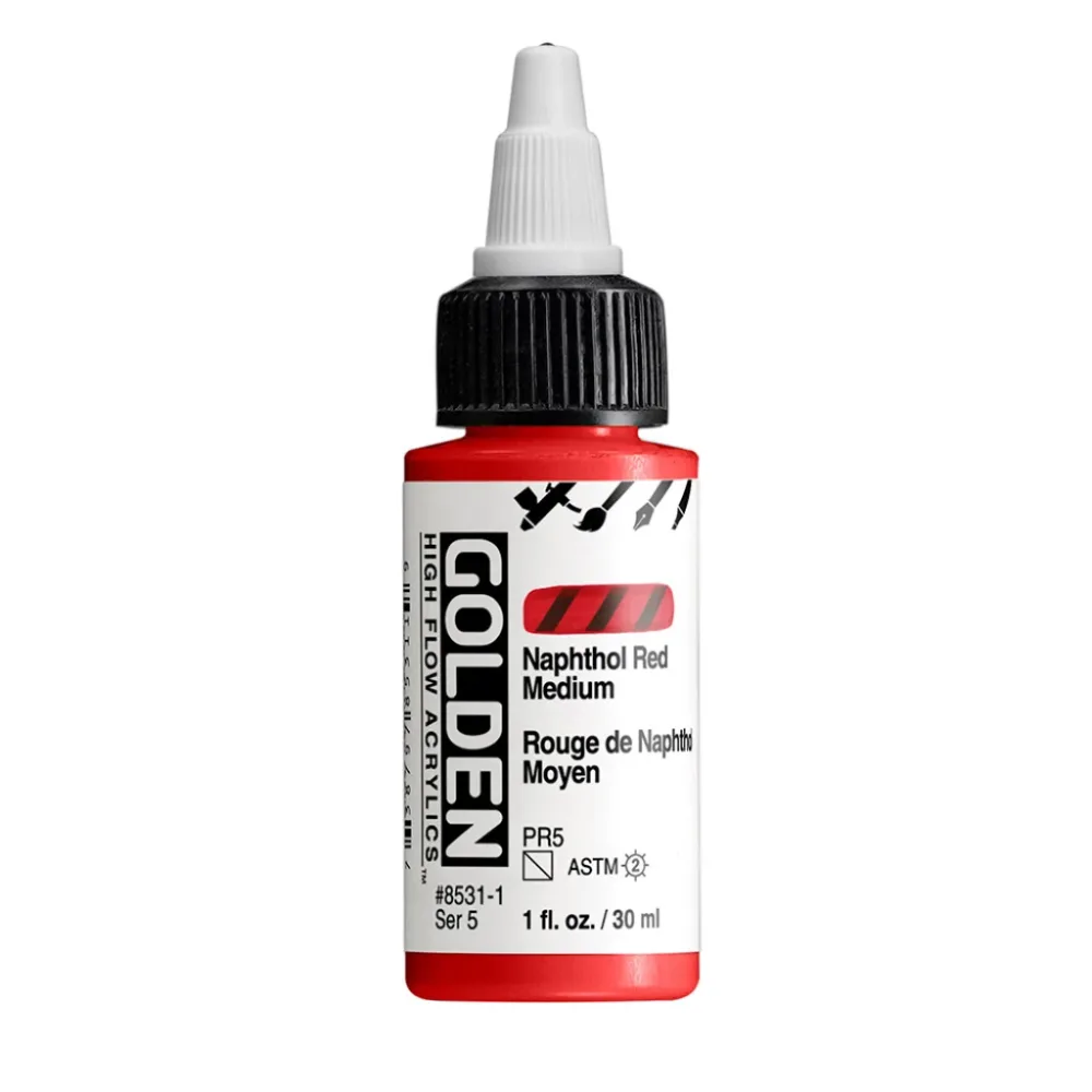 Golden High Flow Acrylics 30ml – Naphthol Red Medium Golden High Flow Acrylics 30ml – Naphthol Red Medium