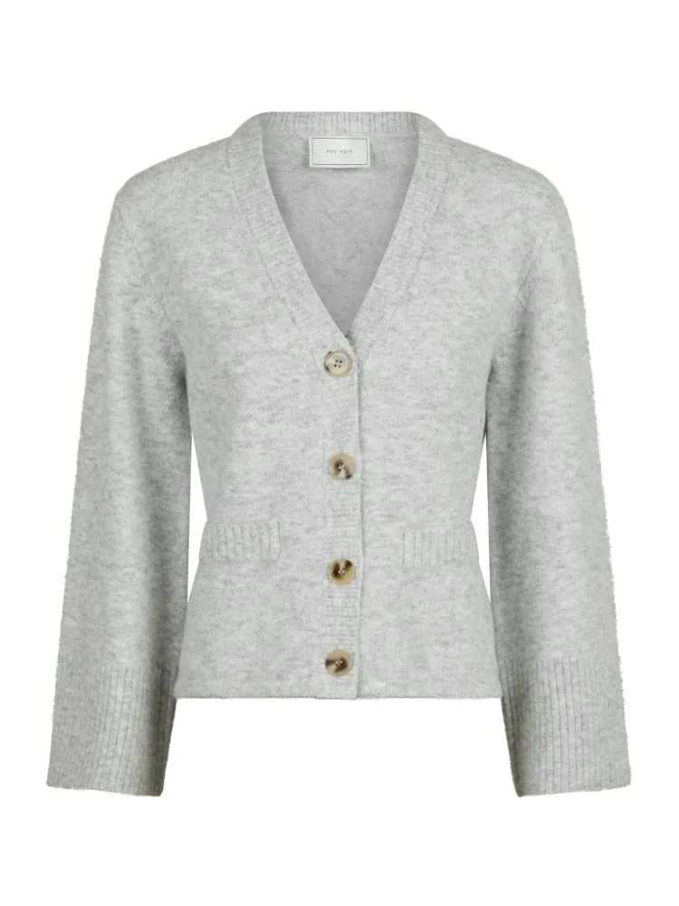 Pixie Knit Cardigan - Light Grey Melange