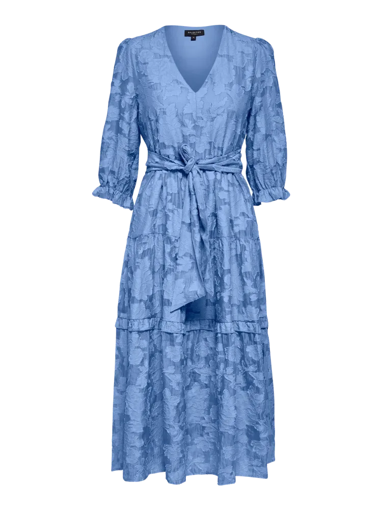 Sadie 3/4 Midi Dress B - Vista Blue