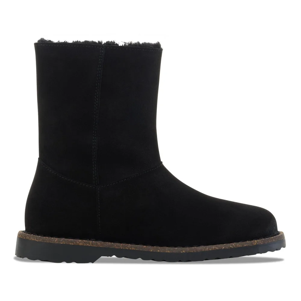 Uppsala Zip Shearling Suede Leather Narrow - Black