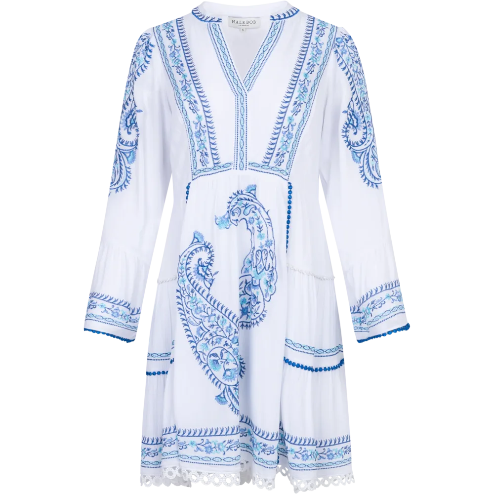 Isabel Dress Embrodery - Blue