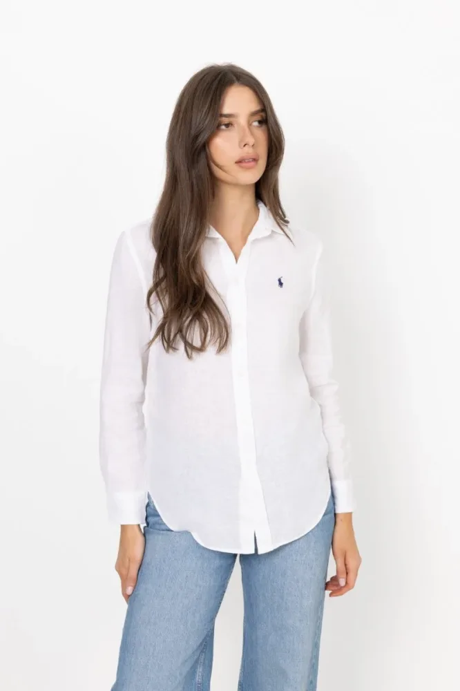 Classic Fit Linen Shirt - Classic Oxford White - Bilde 2