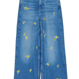 Printed Flower Denim Lari Jeans – Light Blue Vintage