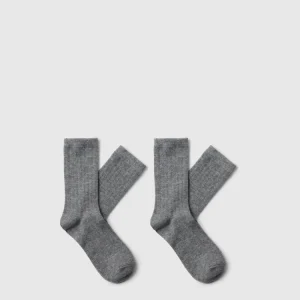 Bobby 2-Pack Wool Blend Sock – Medium Grey Melange