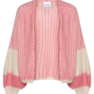 Liana Knit Cardigan – White/Rose
