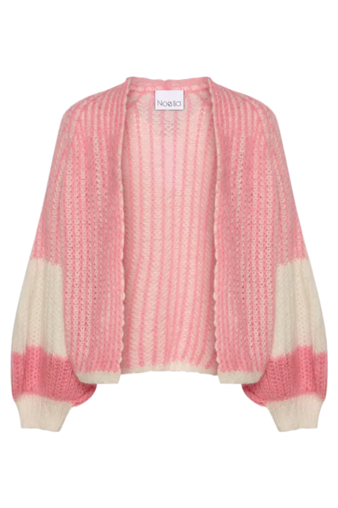 Liana Knit Cardigan - White/Rose