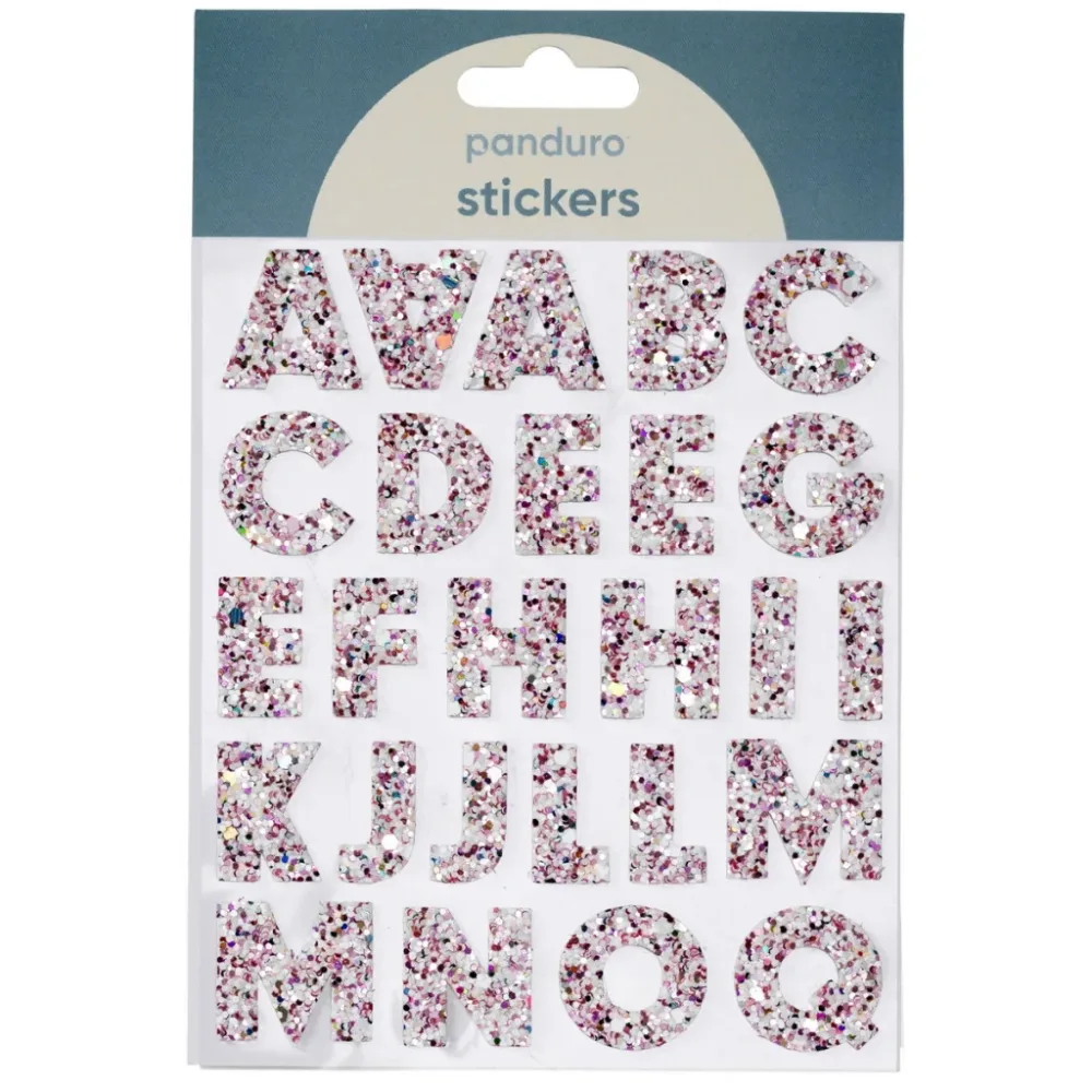 Alfabetstickers – Glitter Rosa